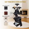 Multi-Level Cat Tree Tower House with Play Tunnel and Dangling Interactive Toy, Grey With Paw print XH - Grey with Paw Prints