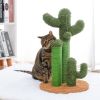 Pet Supplies Cute Cactus Tree Pet Cat Toy  With Ball Scratching Post - Yellow - L