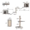 Wall-mounted Cat Tree, Cat Furniture with 2 Cat Condos House, 3 Cat Wall Shelves, 2 Ladder, 1 Cat Perch, Sisal Cat Scratching Posts and Pad - as Pic