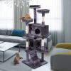 Cat Tree Cat Tower with Scratching Ball, Plush Cushion, Ladder and Condos for Indoor Cats, Gray - as Pic