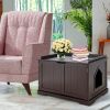 Cat Litter Box Enclosure with Double Doors for Large Cat and Kitty - Brown