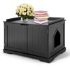 Cat Litter Box Enclosure with Double Doors for Large Cat and Kitty - Black