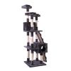 67'' Multi-Level Cat Tree Tower, Kitten Condo House with Scratching Posts, Kitty Play Activity Center, Gray XH - Grey