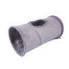 Collapsible Cat Tunnel Suede Fabric Puppy Rabbit Play Chase Hide Tunnel Tube Indoor for Game Exercising Hiding Training Pet Toys - gray