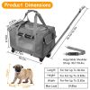 Cat Dog Carrier with Wheels Airline Approved Rolling Pet Carrier with Telescopic Handle Shoulder Strap - Grey