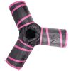 Pet Life 3-Way Kitting-Go-Seek Interactive Collapsible Passage Kitty Cat Tunnel - Pink/Black