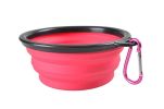 350ml/1000ml Large Collapsible Dog Pet Folding Silicone Bowl Outdoor Travel Portable Puppy Food Container Feeder Dish Bowl - Pink - 1000ml