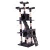 67'' Multi-Level Cat Tree Tower, Kitten Condo House with Scratching Posts, Kitty Play Activity Center, Gray XH - Grey