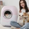 Self Cleaning Cat Litter Box, Automatic with Mat & Liner, 80L Space for Multi Cats, Support 5G/Anti-Pinch - as Pic