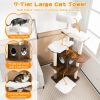 Wood Multi-Layer Platform Cat Tree with Scratch Resistant Rope - Brown