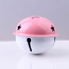 5 Pcs 40mm Big Metal Jingle Bells Star Hollow Pendant For Festival Party/Christmas Tree Decor/DIY Crafts Handmade Accessories - Pink&White