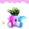 1 Pcs Pet Cat Bell Toy Plush Ball Plus Feather Shuttlecock Throwing Toy Funny Pet Dog Cat Interactive Toy - Pink