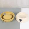 Pet Supplies Dog Bowl Rice Bowl Plastic Love Single Bowl Pet Bowl Cat Bowl Pet Bowl Love Pet Bowl - orange - 19.5X25.3X7.8cm
