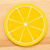 1pc Fruit Shape Cup Coaster Silicone Cup Pad Slip Insulation Pad Cup Mat Hot Drink Holder Mug Stand Home Kitchen Accessories - yellow