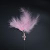 1Pc Cat Interactive Toy Stick Feather Wand with Small Bell Toys Plastic Artificial Colorful Cat Teaser Toy Supplies - pink