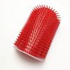 Cat Brush Corner Cats Massage Self Groomer Comb Wall Brush Rubs Catnip The Face With a Tickling Comb Cat Grooming Accessories - Red