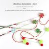 Christmas Hairball Pendant Funny Cat Stick Resistant to grabbing long rod steel wire teasing cat rod cat toy - 2pcs
