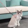 Cat Collar Harness Leash Traction Rope Chest Strap Pet Safe Gentle Leader Come with Me Kitty Harness Bungee Drop Shipping - green - M 32-50cm chest