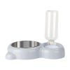 Pet Cat Bowl Stainless Steel Multifunctional Dog Cat Bowl With Water Bottle Drinking Water Feeding Bear Bowl gatos - gray