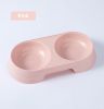 Double Cat Bowl Dog Bowl Pet Feeding Macarone Cat Water Food Bowl Anti-overturning Pet Bowls Feeder For Cats Dogs Pet Supplies - Pink