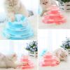Qsezeny 4 Levels Pet Cat Toy Training Amusement Plate Kitten Tower Tracks Disc Cat Intelligence Amusement Triple Disc tumbler - pink - Four-tier