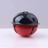 5 Pcs 40mm Big Metal Jingle Bells Star Hollow Pendant For Festival Party/Christmas Tree Decor/DIY Crafts Handmade Accessories - Black&Red