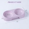 Double Cat Bowl Dog Bowl Pet Feeding Macarone Cat Water Food Bowl Anti-overturning Pet Bowls Feeder For Cats Dogs Pet Supplies - Pink
