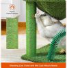 Indoor with Large House Natural Sisal Rope Cactus Cat Tree Condo - Green A - Pet entertainment