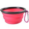 1000ml Large Collapsible Dog Pet Folding Silicone Bowl Outdoor Travel Portable Puppy Food Container Feeder Dish Bowl - Pink - 1000ml