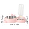 Pet Cat Bowl Stainless Steel Multifunctional Dog Cat Bowl With Water Bottle Drinking Water Feeding Bear Bowl gatos - Blue