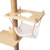 Wall-Mounted Cat Scratching Pad for Small to Large Cat, Indoor Wood Cat Tree with Hammock, Cat Scratcher Perch - as Pic