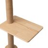 Wall-Mounted Cat Scratching Pad for Small to Large Cat, Indoor Wood Cat Tree with Hammock, Cat Scratcher Perch - as Pic