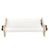 Cat Window Perch for Indoor Cats, Plush Cat Hammock, Window Seat Bed Shelf No Drilling No Suction Cup, Wood - Natural + White