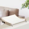 Cat Window Perch for Indoor Cats, Plush Cat Hammock, Window Seat Bed Shelf No Drilling No Suction Cup, Wood - Natural + White