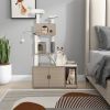 Cat Tree with Litter Box Enclosure for Indoor Cars - Gray