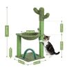 Indoor with Large House Natural Sisal Rope Cactus Cat Tree Condo - Green A - Pet entertainment