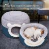 Winter warm cat litter soft and comfortable cat house; removable thatched house; puppy dog house - M: Suitable for 15kg - Dual purpose warm cat nest