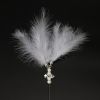 1Pc Cat Interactive Toy Stick Feather Wand with Small Bell Toys Plastic Artificial Colorful Cat Teaser Toy Supplies - Gray