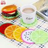 1pc Fruit Shape Cup Coaster Silicone Cup Pad Slip Insulation Pad Cup Mat Hot Drink Holder Mug Stand Home Kitchen Accessories - green