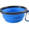 1000ml Large Collapsible Dog Pet Folding Silicone Bowl Outdoor Travel Portable Puppy Food Container Feeder Dish Bowl - Blue - 1000ml