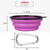 1000ml Large Collapsible Dog Pet Folding Silicone Bowl Outdoor Travel Portable Puppy Food Container Feeder Dish Bowl - Black - 1000ml