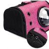 Cat Backpack Carrier with Window Bag Transport Cat Carrier Space Transparent Backpack for Small Dogs Cat Accessories Pet Carrier - Rose red