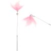 1Pc Cat Interactive Toy Stick Feather Wand with Small Bell Toys Plastic Artificial Colorful Cat Teaser Toy Supplies - purple