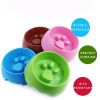 Pet Supplies Dogs Cats Cute Anti-choke Bowl Slow Food Bowl Thickened Plastic Bowl Pet Single Bowl Obesity Prevention Puzzle Bowl - Blue