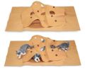 Pet Tunnel Mat Cat Waterproof Play Mat Hide and Seek Pad Interactive Mat Indoor Toy - Brown