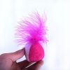 1 Pcs Pet Cat Bell Toy Plush Ball Plus Feather Shuttlecock Throwing Toy Funny Pet Dog Cat Interactive Toy - Pink