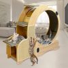 Cat Sports Running Wheel, Cats Wheel Wood Climbing Frame, Cat Litter Fitness Wheel, Oversized Roller Cat Indoor Activity Center,Large(Right) - as Pic