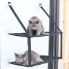 Pet Life 'Cat Laze' Suction Cupped Dual-Leveled Kitty Cat Lounger - Blue