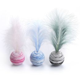 Pet cat feather throwing toy colorful starry sky amuse cat amuse cat amuse toy and interact - 3 colors, one group with opp package