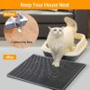 Cat Litter Mat EVA Honeycomb Double Layer Kitty Litter Trapping Carpet Urine-proof Scatter Rug Pad - Black
